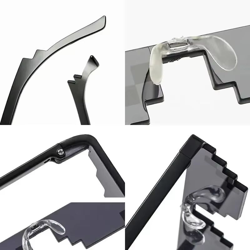 Mosaic Trick Sunglasses Deal With It Pixel Black Cool Joke Glasses 5