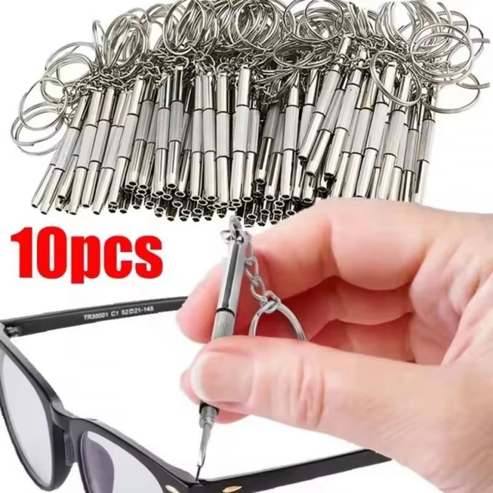 Portable Precision Glasses Screwdriver Keychain Eyeglass And Watch Repair Kit 110pcs 0