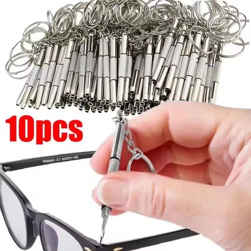 Portable Precision Glasses Screwdriver Keychain Eyeglass And Watch Repair Kit 110pcs 0