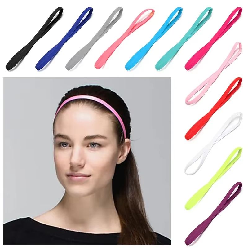 Thin Elastic Sport Headband Candy Color AntiSlip Sweatband Hair Accessory 2