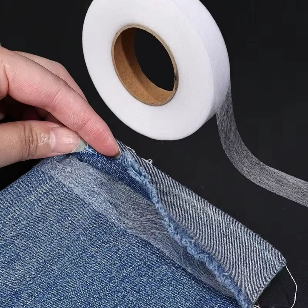 DoubleSided NonWoven Interlining Adhesive Fabric Cloth IronOn Hem Tape Web For Sewing Crafts 0