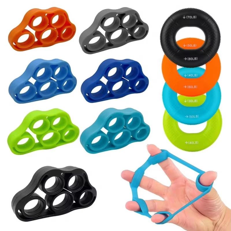 Silicone Hand Gripper And Finger Expander Resistance Bands For Grip And Wrist Strength 0