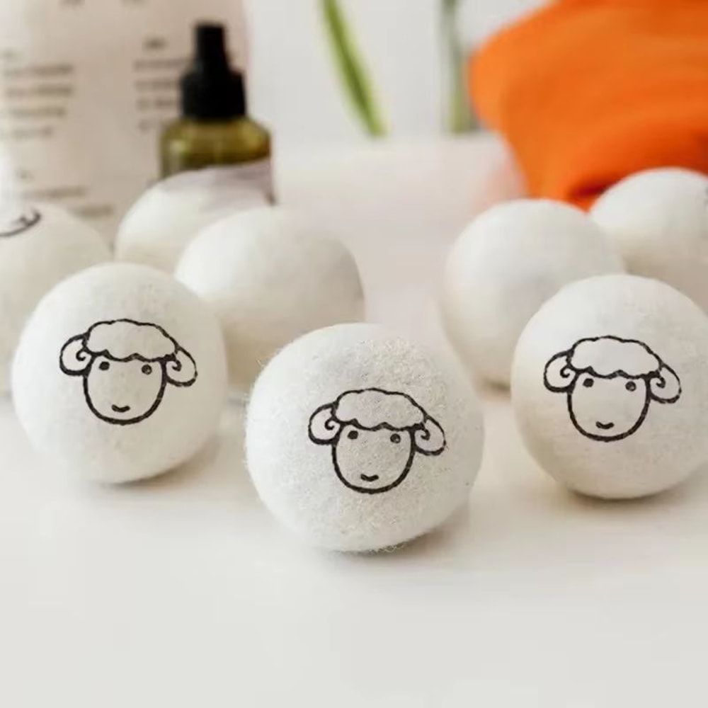 Reusable Wool Dryer Balls Natural Fabric Softener Laundry Set 3
