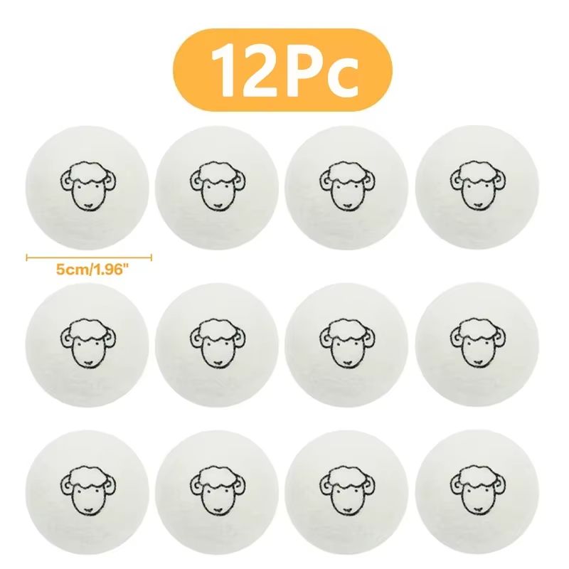 Reusable Wool Dryer Balls Natural Fabric Softener Laundry Set 21