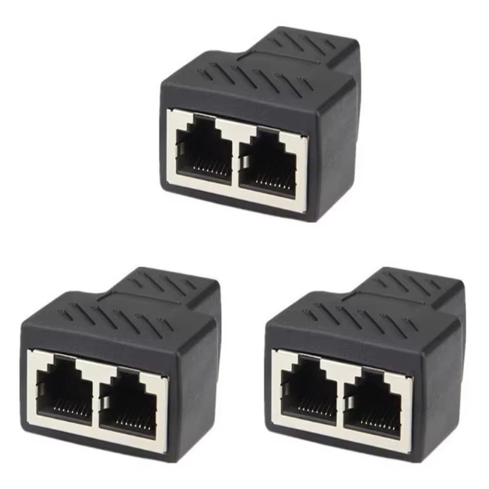RJ45 Network Cable Splitter Extender Adapter Connector 8Core 8