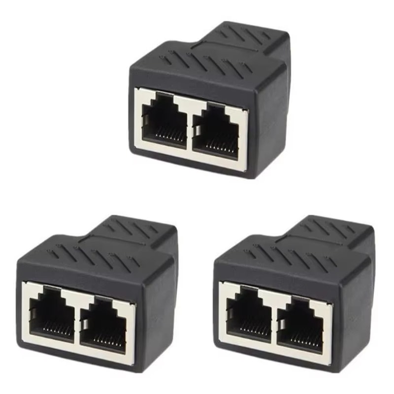 RJ45 Network Cable Splitter Extender Adapter Connector 8Core 8
