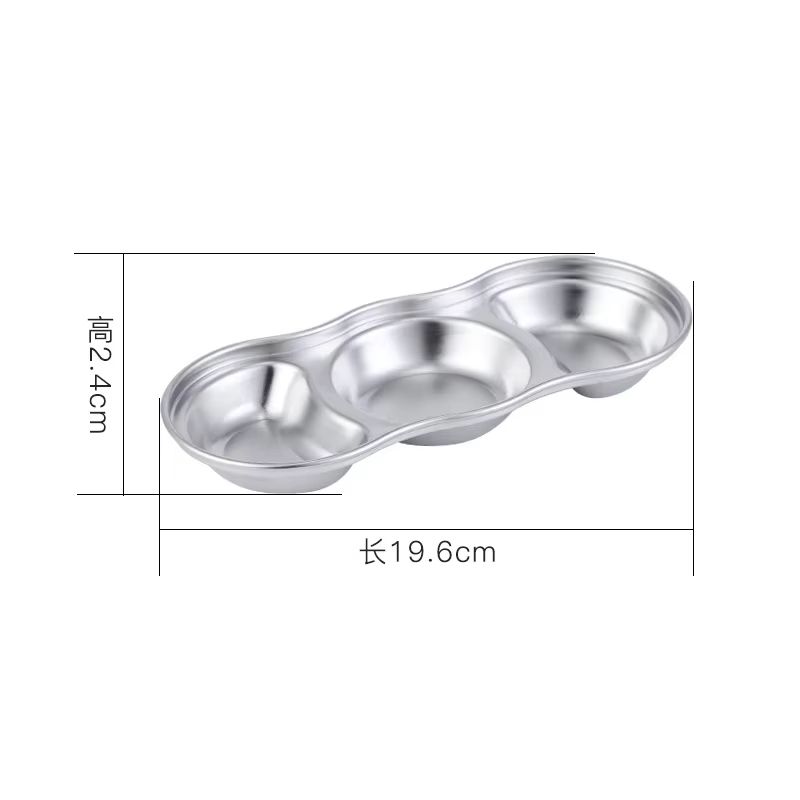 304 Stainless Steel KoreanStyle Dinner Plate And Multifunctional Sauce Serving Dish 11