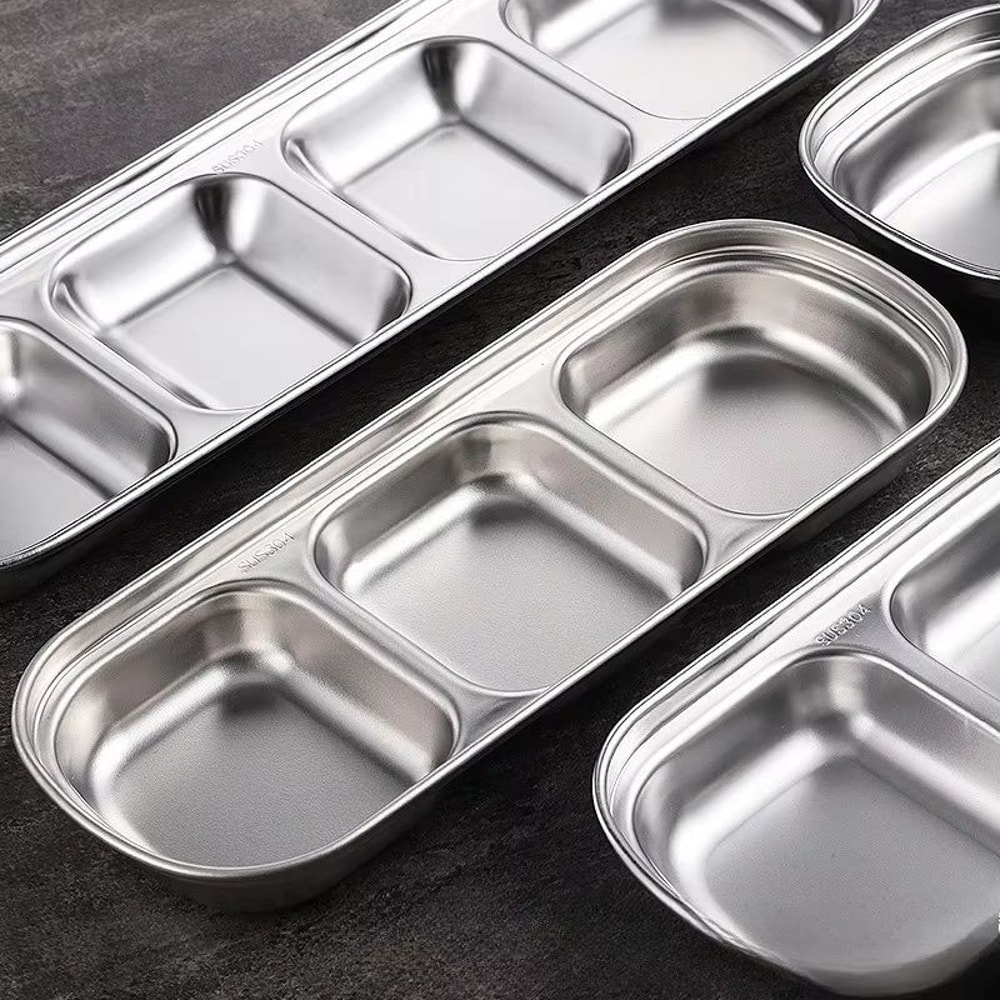 304 Stainless Steel KoreanStyle Dinner Plate And Multifunctional Sauce Serving Dish 1