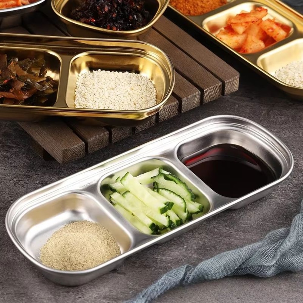 304 Stainless Steel KoreanStyle Dinner Plate And Multifunctional Sauce Serving Dish 2