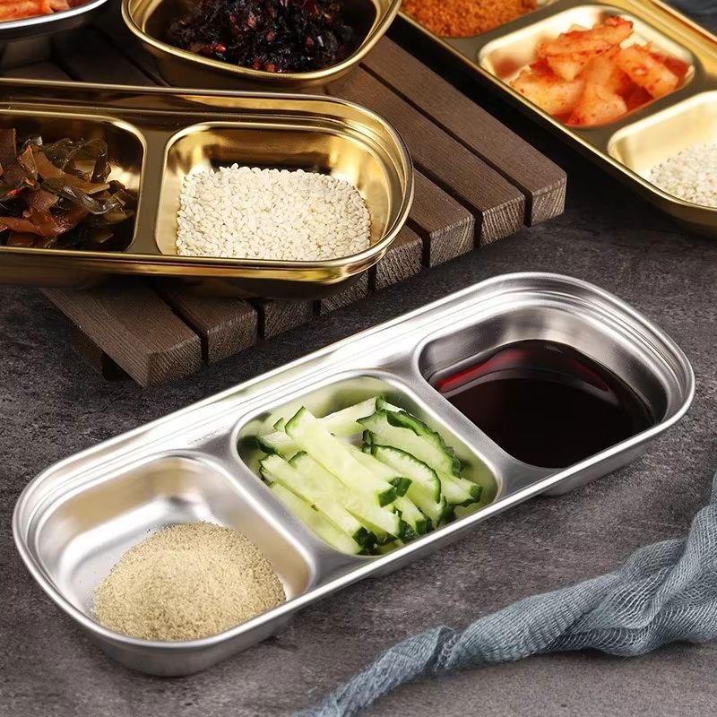 304 Stainless Steel KoreanStyle Dinner Plate And Multifunctional Sauce Serving Dish 2