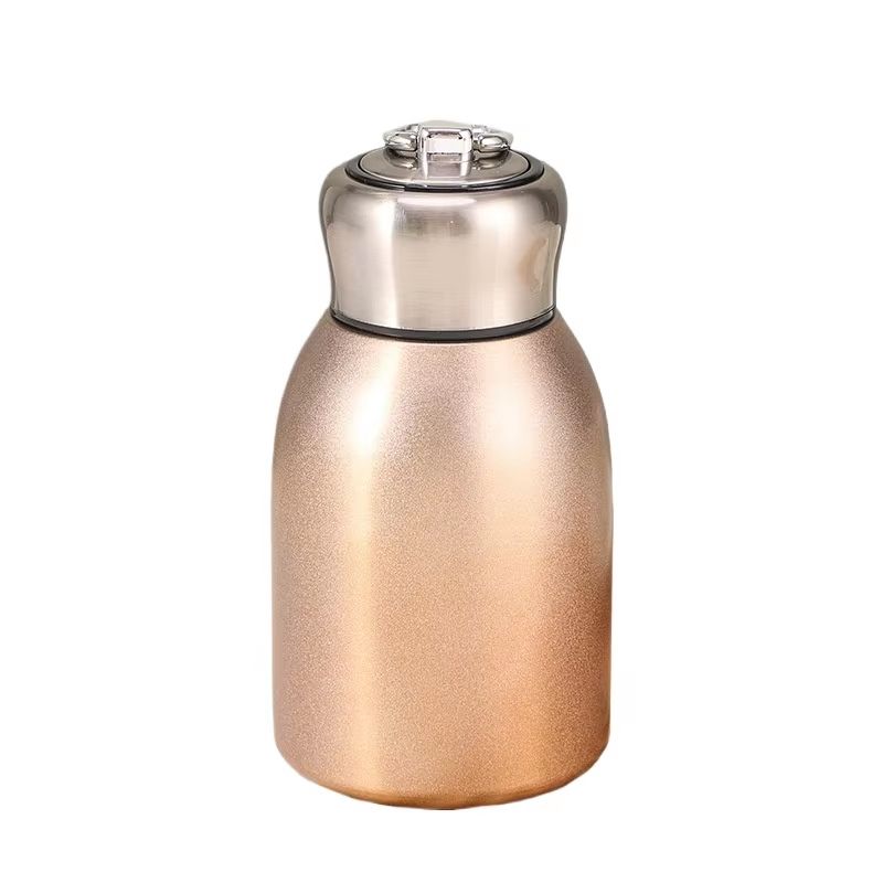 HighValue Mini Chubby Big Belly 304 Stainless Steel Vacuum Thermos Cup With Carrying Ring 300ml 101 11