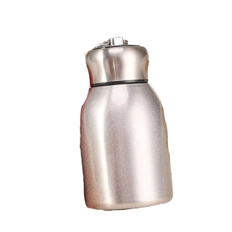 HighValue Mini Chubby Big Belly 304 Stainless Steel Vacuum Thermos Cup With Carrying Ring 300ml 101 12