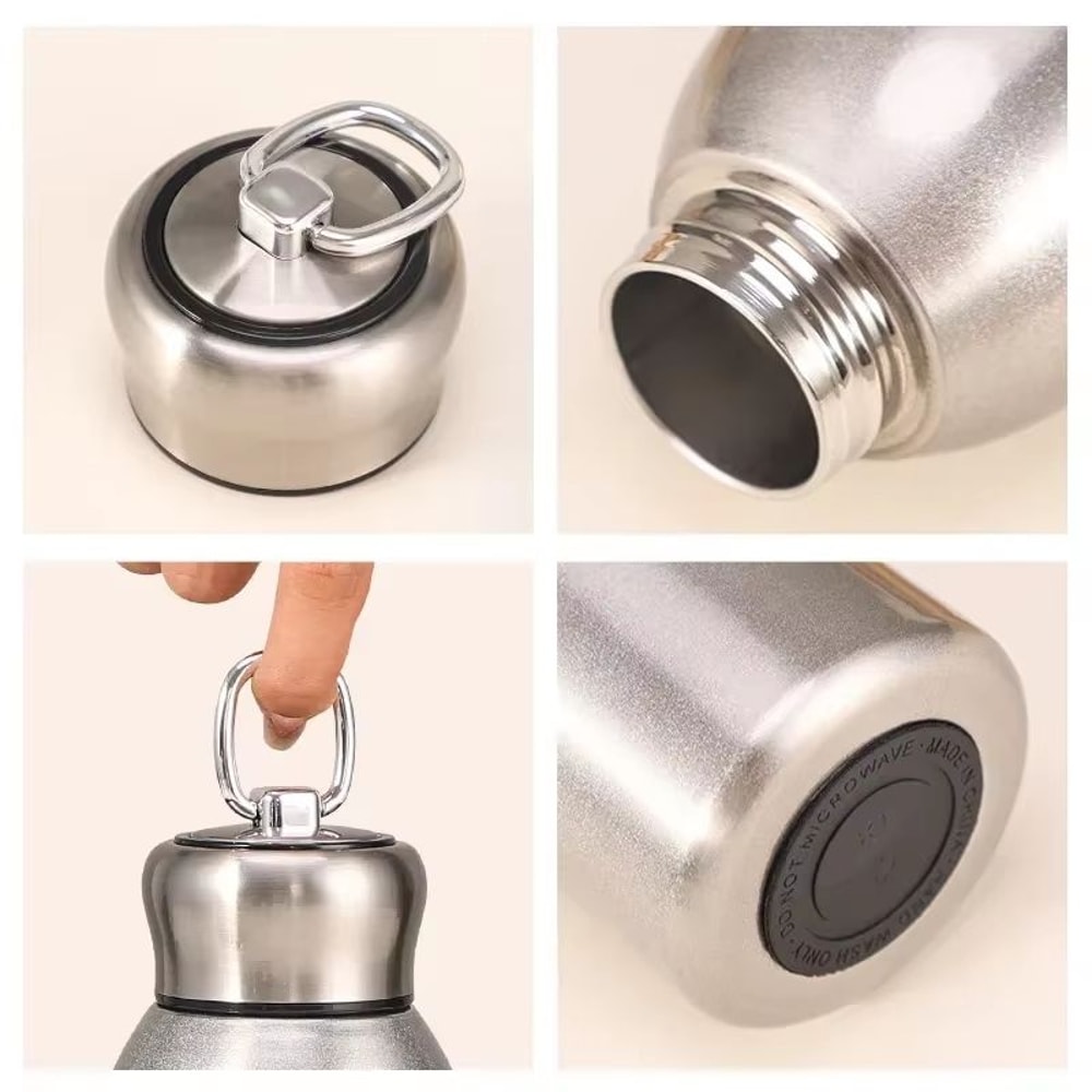 HighValue Mini Chubby Big Belly 304 Stainless Steel Vacuum Thermos Cup With Carrying Ring 300ml 101 2