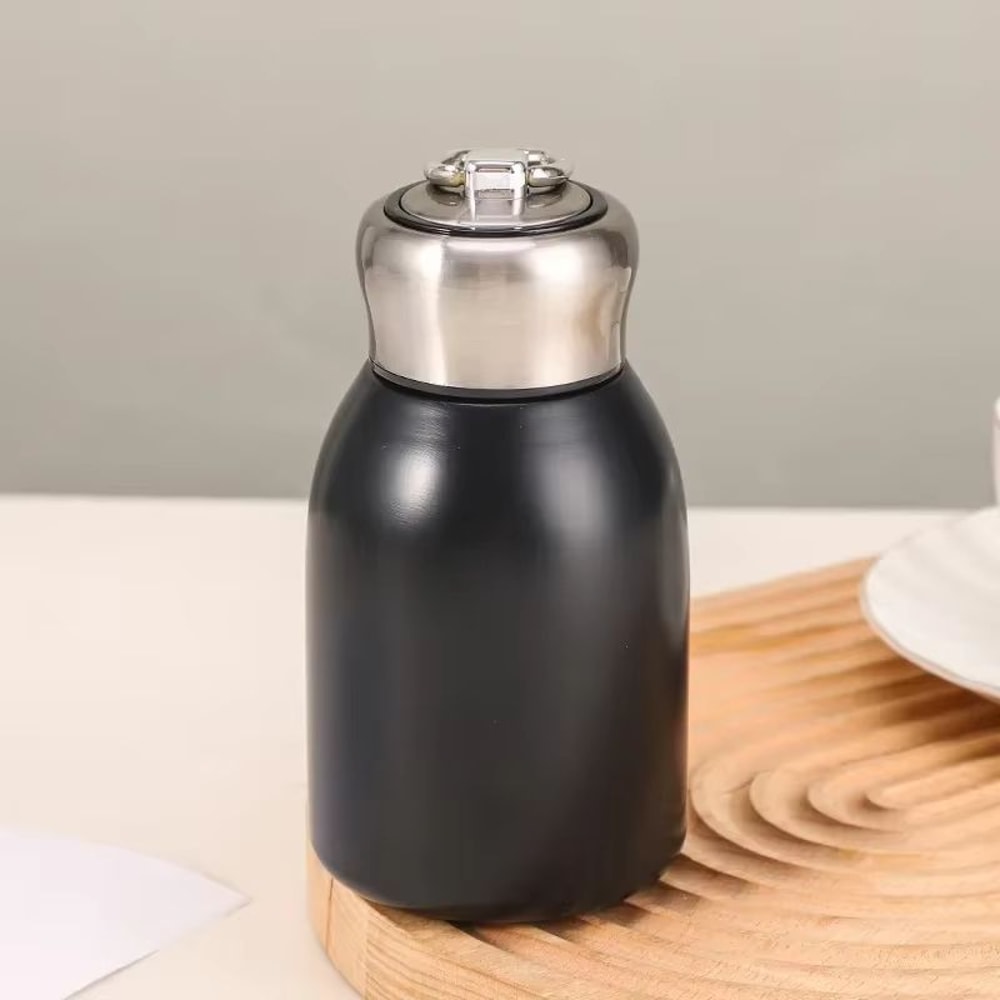 HighValue Mini Chubby Big Belly 304 Stainless Steel Vacuum Thermos Cup With Carrying Ring 300ml 101 5