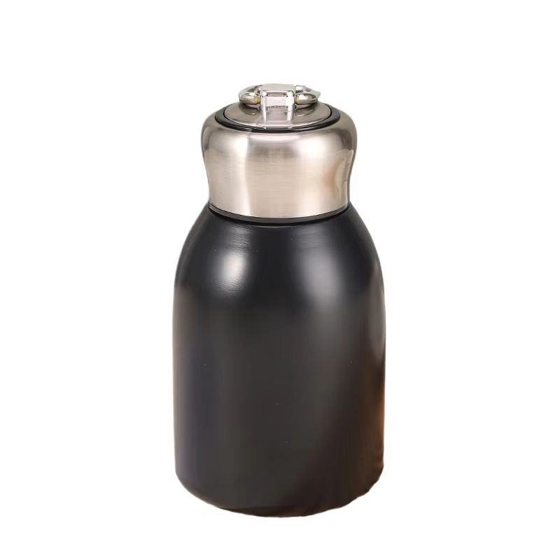 HighValue Mini Chubby Big Belly 304 Stainless Steel Vacuum Thermos Cup With Carrying Ring 300ml 101 7