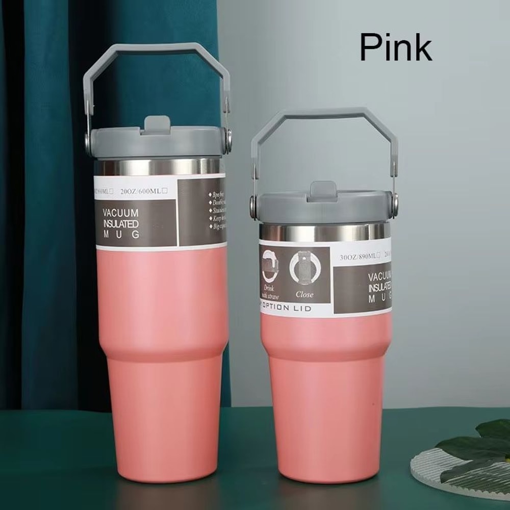 American Simple Solid Color Stainless Steel Thermos Portable Water Cup With Thermal Insulation 4