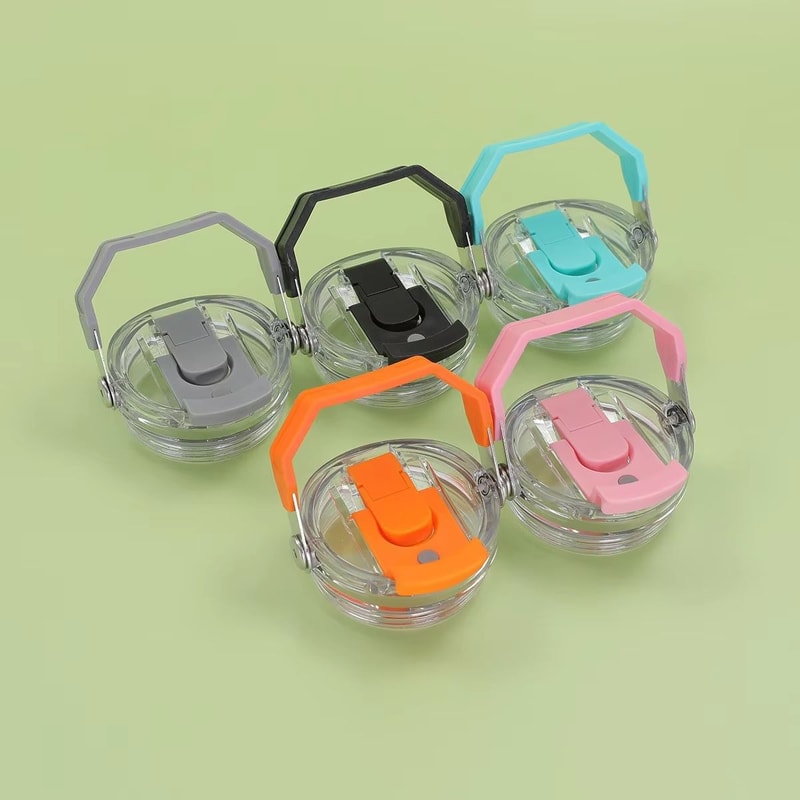 Car Cup With Double Drinking Cap LeakProof Portable Water Bottle With Handle And Transparent Straw 2