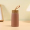 Mini Thermos Cup With Creative Wood Grain Cover Portable Vacuum Stainless Steel Water Cup 280 Ml 9 5