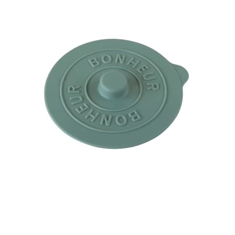 Simple Solid Color Concave Embossed Letter Silicone Rubber Integrated Water Cup Dust Cover Lid 6