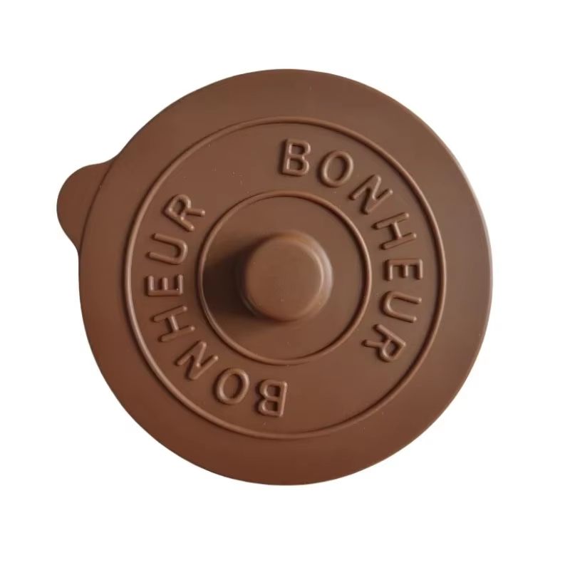 Simple Solid Color Concave Embossed Letter Silicone Rubber Integrated Water Cup Dust Cover Lid 11