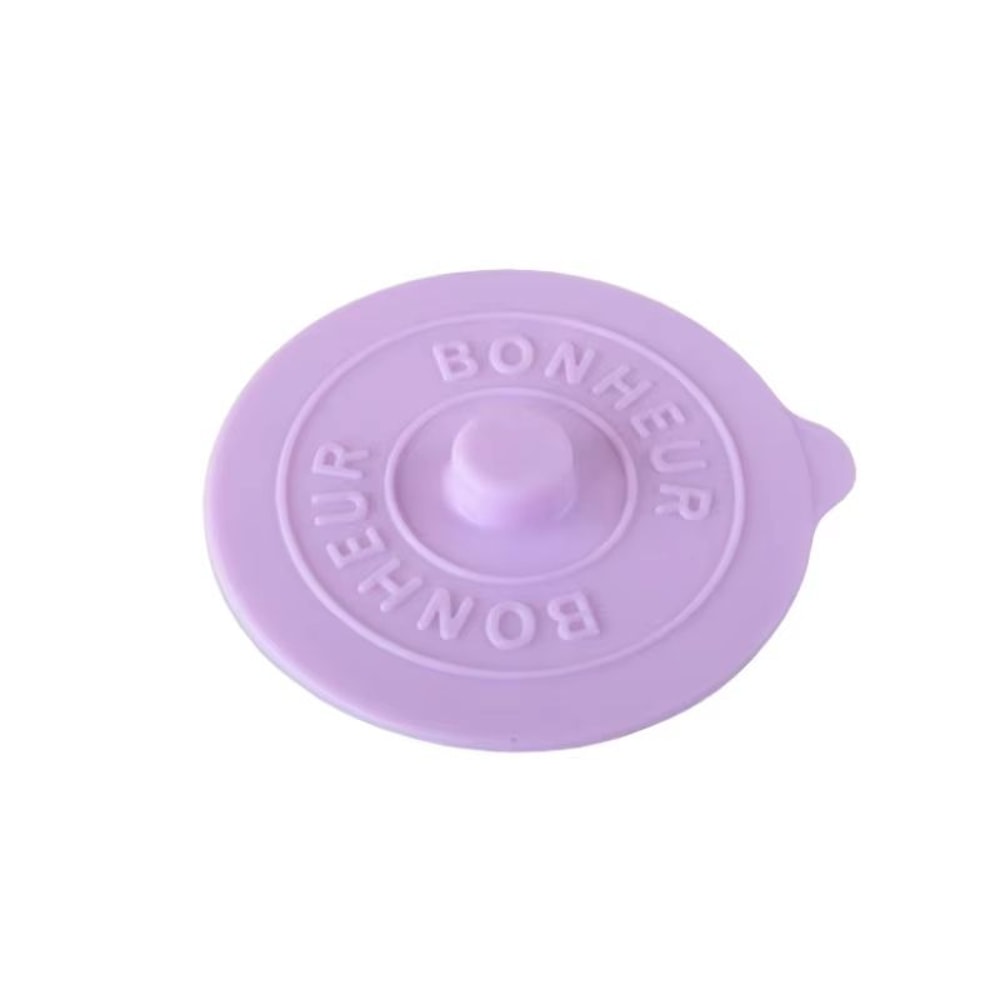 Simple Solid Color Concave Embossed Letter Silicone Rubber Integrated Water Cup Dust Cover Lid 13