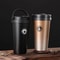 New American Simple Coffee Cup Portable Office DoubleLayer Vacuum Thermos Cup With Rope Seamless Li 0