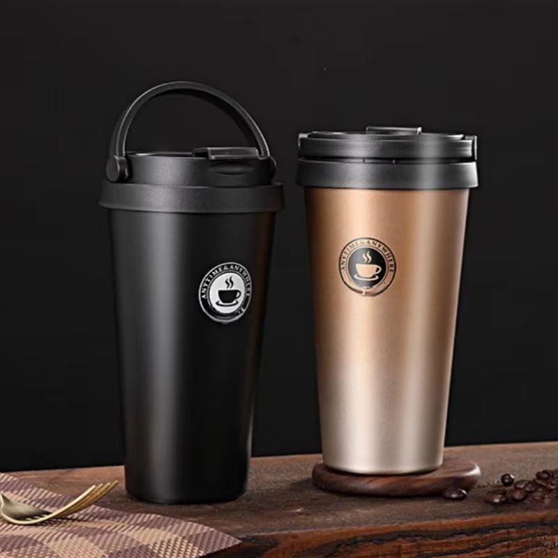 New American Simple Coffee Cup Portable Office DoubleLayer Vacuum Thermos Cup With Rope Seamless Li 0