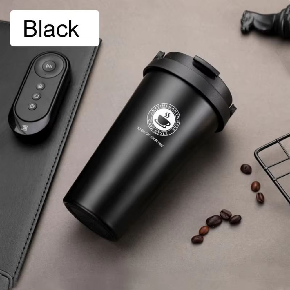 New American Simple Coffee Cup Portable Office DoubleLayer Vacuum Thermos Cup With Rope Seamless Li 1