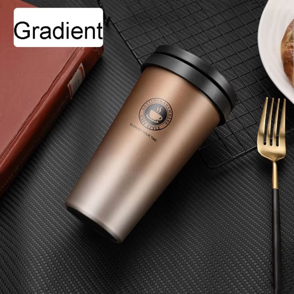 New American Simple Coffee Cup Portable Office DoubleLayer Vacuum Thermos Cup With Rope Seamless Li 2