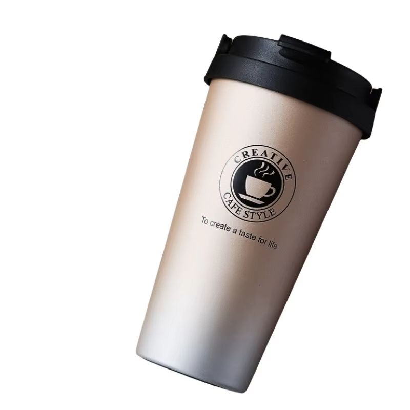 New American Simple Coffee Cup Portable Office DoubleLayer Vacuum Thermos Cup With Rope Seamless Li 8