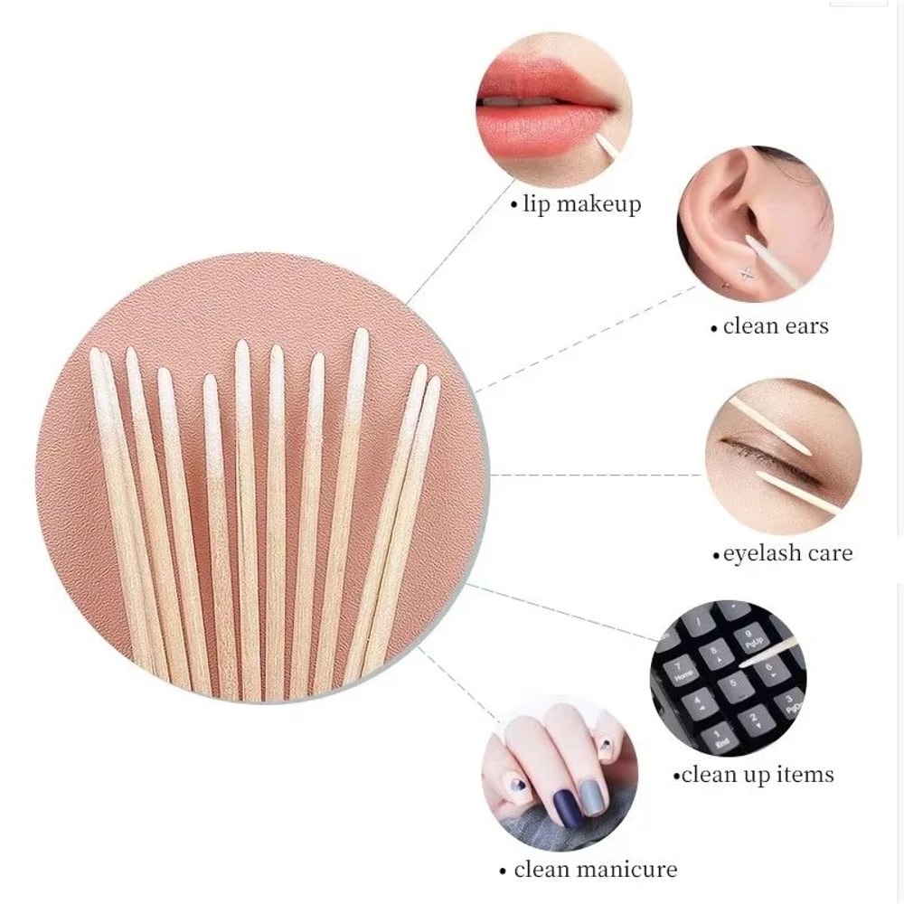 Disposable UltraSmall Cotton Swab Brush LintFree Micro Wood Makeup Brushes And Eyelash Extension Gl 4