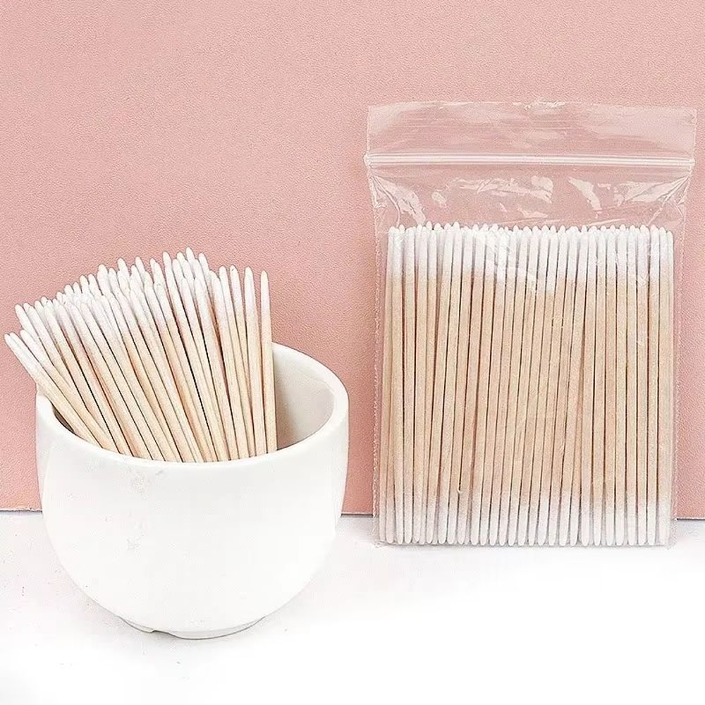 Disposable UltraSmall Cotton Swab Brush LintFree Micro Wood Makeup Brushes And Eyelash Extension Gl 5