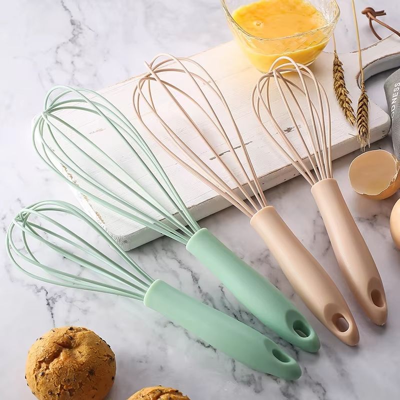 Manual Egg Beater Handheld Silicone With HighQuality Stainless Steel Wire HighTemperature Resistan 0
