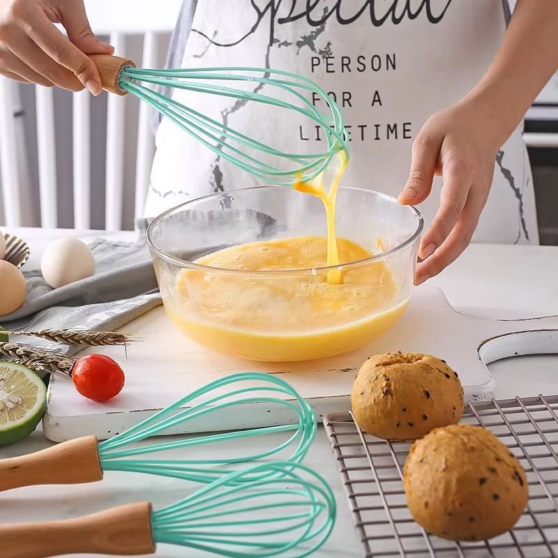 Manual Egg Beater Handheld Silicone With HighQuality Stainless Steel Wire HighTemperature Resistan 2