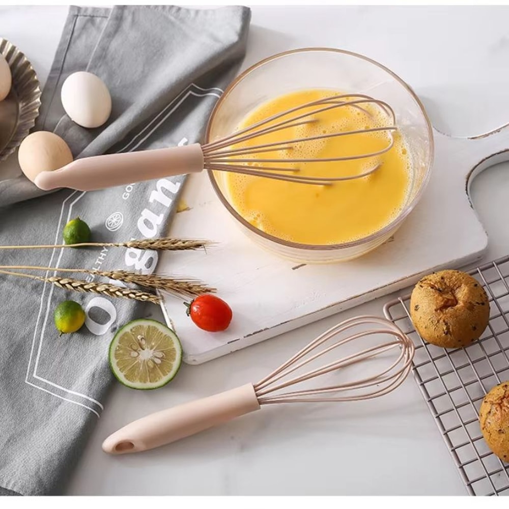 Manual Egg Beater Handheld Silicone With HighQuality Stainless Steel Wire HighTemperature Resistan 3