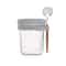HighValue Oat Cup Transparent Glass With Lid Spoon And Scale MultiColor Breakfast Cup 10