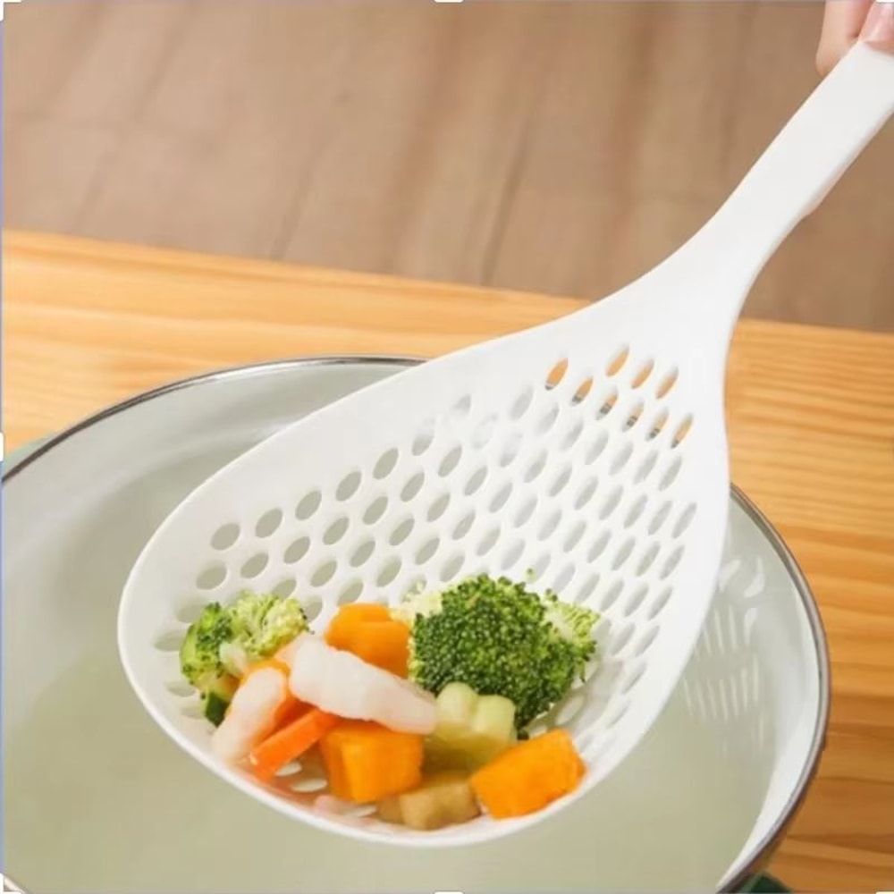 Large Nylon Colander Spoon Thickened Long Handle With Dense Holes Perfect For Fishing Noodles And 3