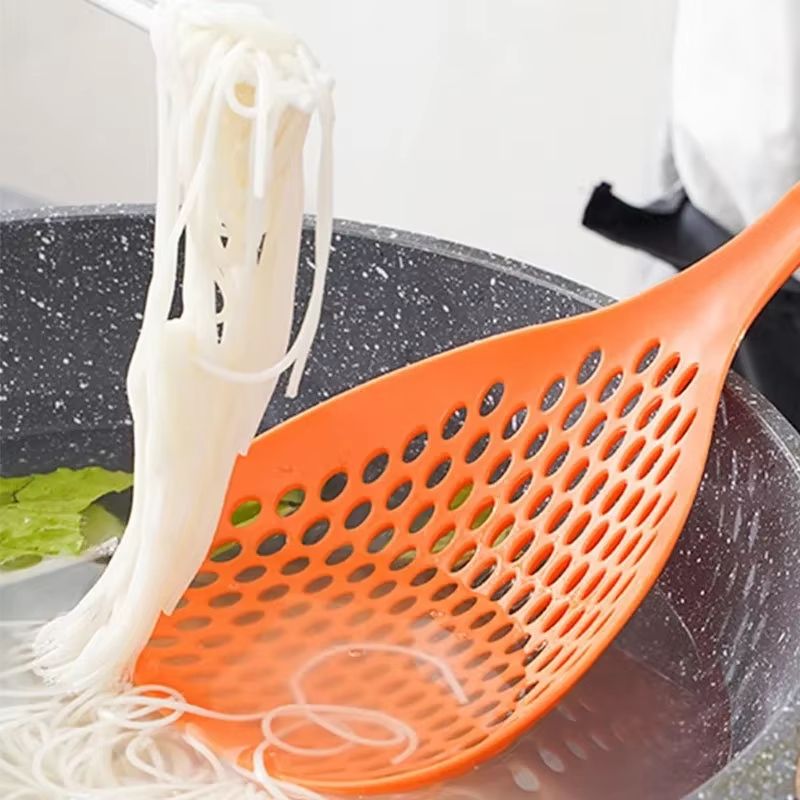 Large Nylon Colander Spoon Thickened Long Handle With Dense Holes Perfect For Fishing Noodles And 4