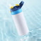 Outdoor Simple Solid Color Stainless Steel Vacuum Thermos Cup With Straw Handle Childrens Portable 2