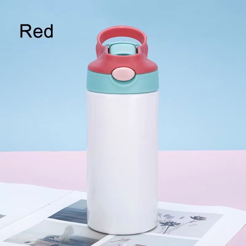 Outdoor Simple Solid Color Stainless Steel Vacuum Thermos Cup With Straw Handle Childrens Portable 3