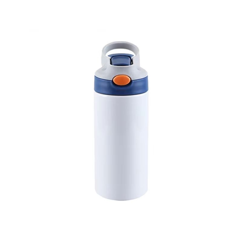 Outdoor Simple Solid Color Stainless Steel Vacuum Thermos Cup With Straw Handle Childrens Portable 10