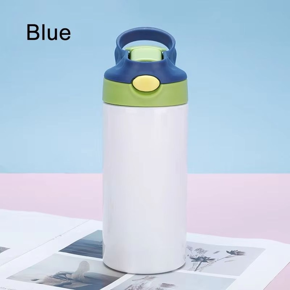 Outdoor Simple Solid Color Stainless Steel Vacuum Thermos Cup With Straw Handle Childrens Portable 4