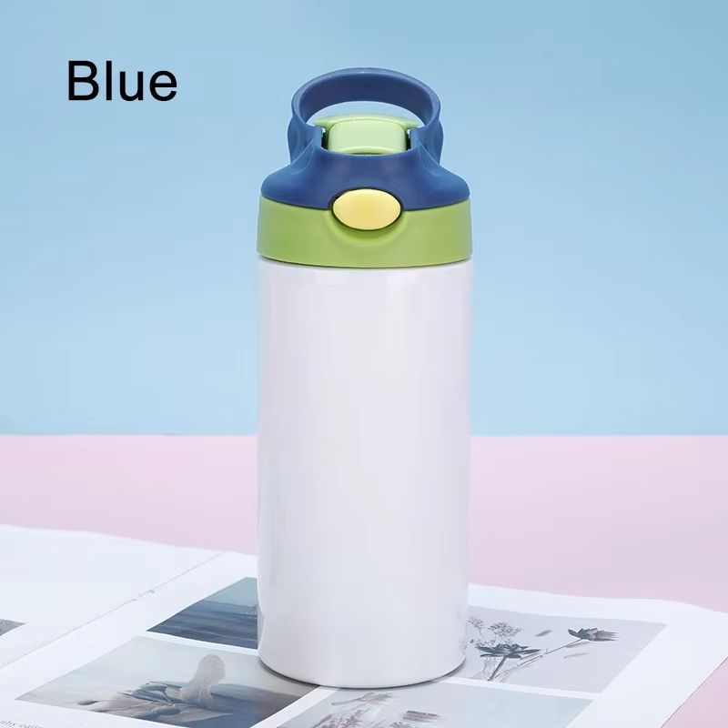 Outdoor Simple Solid Color Stainless Steel Vacuum Thermos Cup With Straw Handle Childrens Portable 4