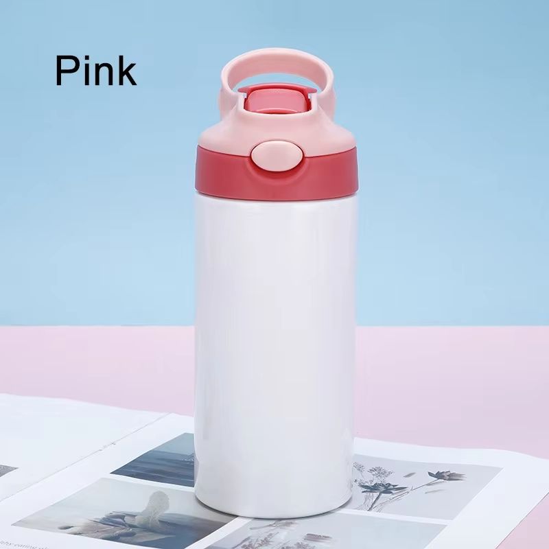 Outdoor Simple Solid Color Stainless Steel Vacuum Thermos Cup With Straw Handle Childrens Portable 5