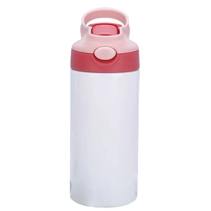 Outdoor Simple Solid Color Stainless Steel Vacuum Thermos Cup With Straw Handle Childrens Portable 6