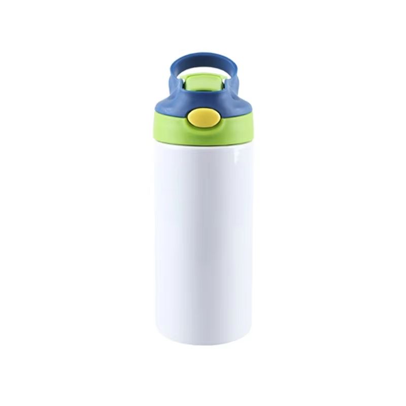 Outdoor Simple Solid Color Stainless Steel Vacuum Thermos Cup With Straw Handle Childrens Portable 8