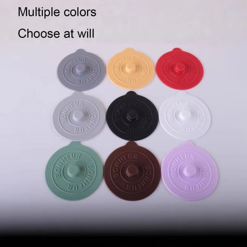 Simple Solid Color Silicone Rubber Water Cup Lid Concave Embossed Letter Design Round DustProof Mu 0
