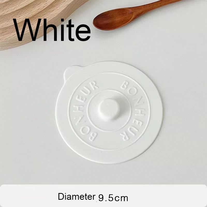 Simple Solid Color Silicone Rubber Water Cup Lid Concave Embossed Letter Design Round DustProof Mu 2