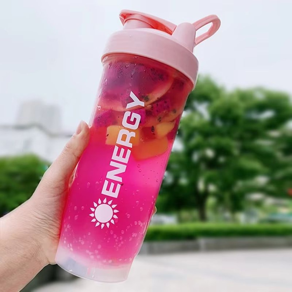 Summer LargeCapacity Shaker Cup Outdoor Fitness Milkshake Cup ShockResistant With Stirring Ball Sc 5