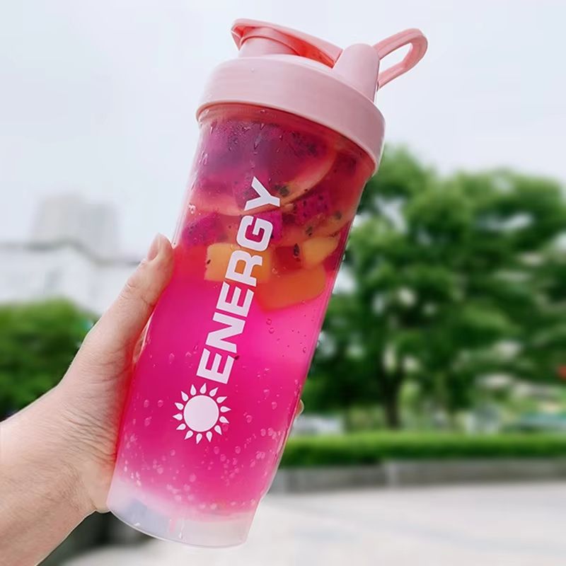 Summer LargeCapacity Shaker Cup Outdoor Fitness Milkshake Cup ShockResistant With Stirring Ball Sc 5